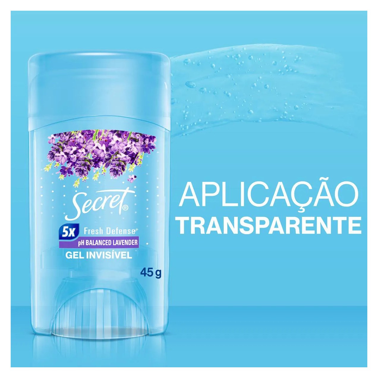 Desodorante Twist Stick em Gel Secret pH Balanceado Lavander 48h 45g