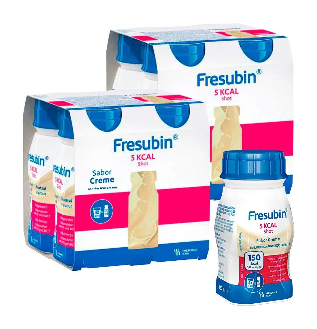 Kit 8 Fresubin 5.0 Kcal Shot (Easy Bottle) Creme 125Ml - Fresenius Kabi