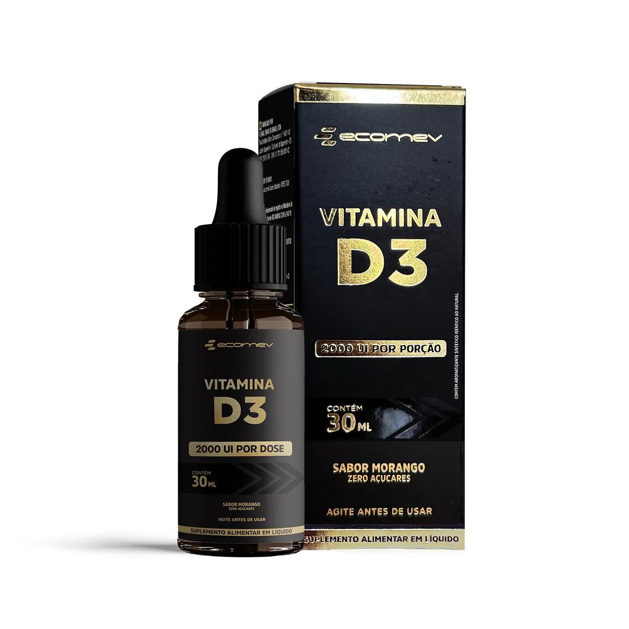 Vitamina D3 2.000Ui em Gotas 30Ml - Sabor Morango
