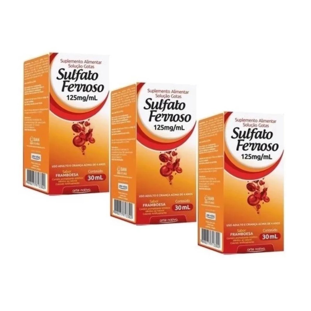 Sulfato Ferroso Gts 30 Ml 3 Unidades - Arte Nativa