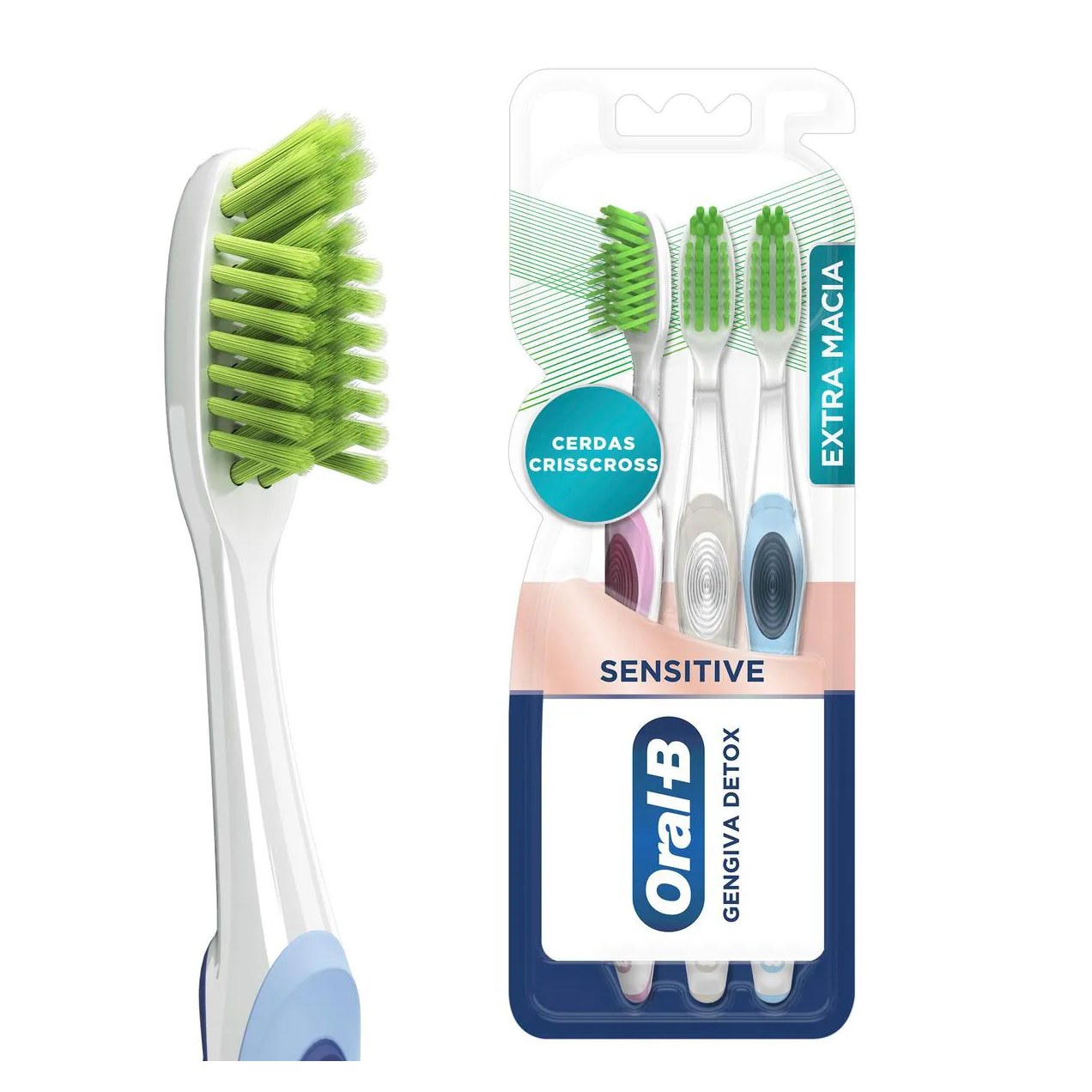 Escova de Dente Oral-B Gengiva Detox Sensitive 3 unidades