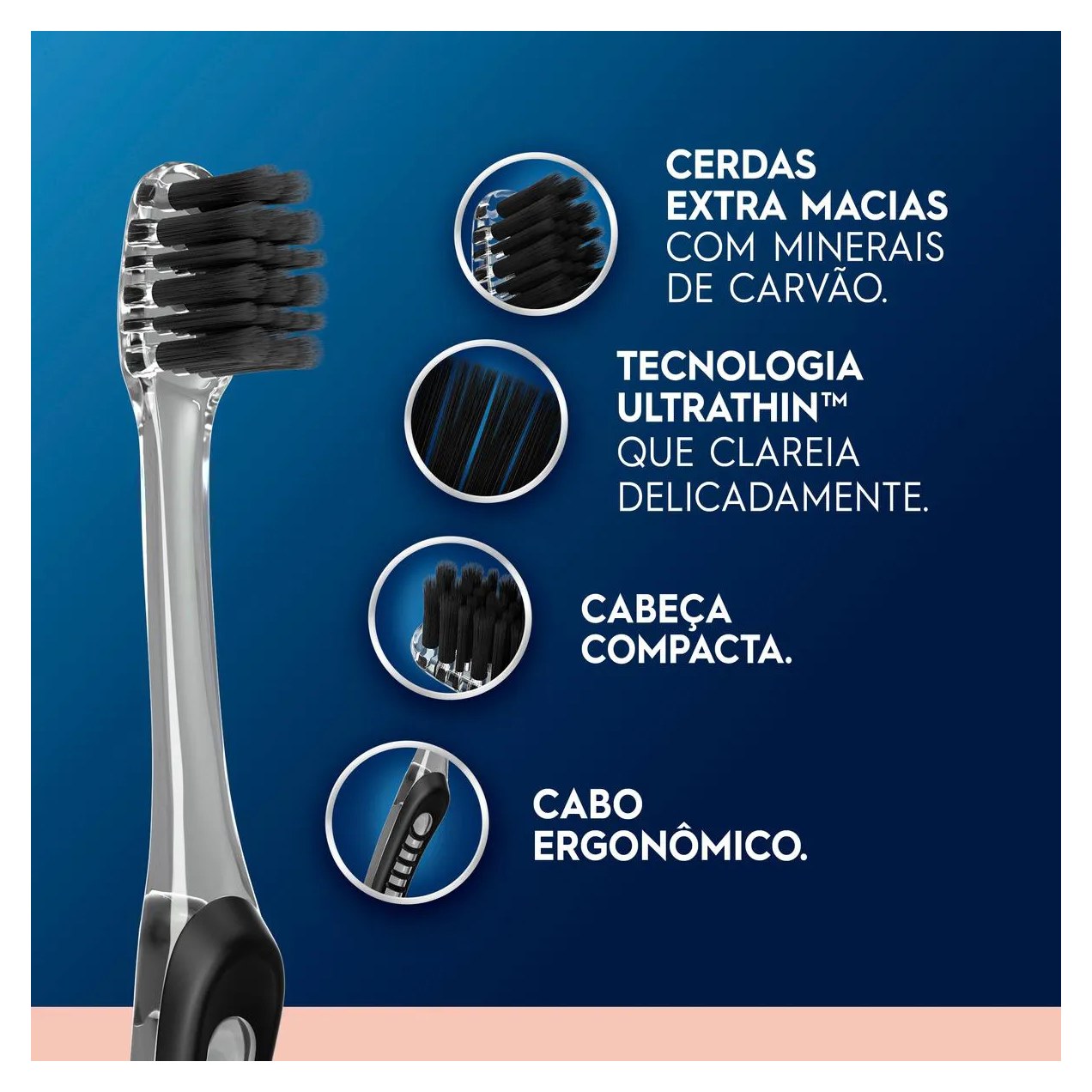 Escova de Dente Oral-B Purification Sensitive Cerdas Ultrafinas Minerais de Carvão 2 unidades