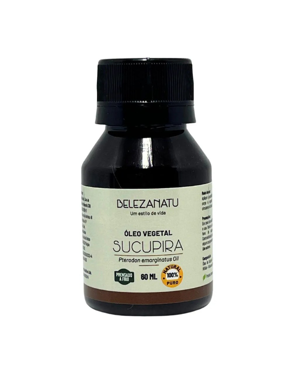 Óleo Vegetal Sucupira 60Ml Belezanatu 100% Puro