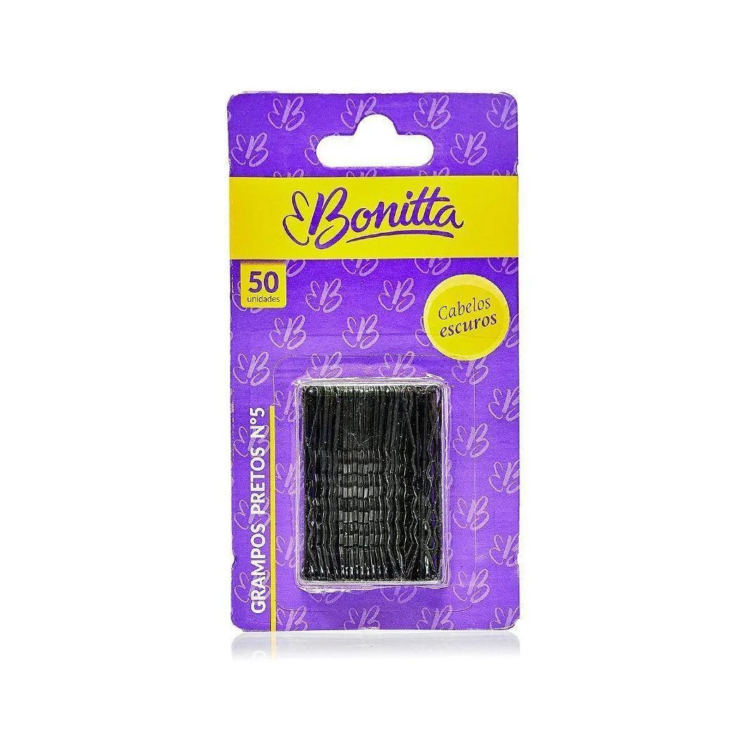 Grampos para Cabelos Escuros N5 com 50 Und Bonitta