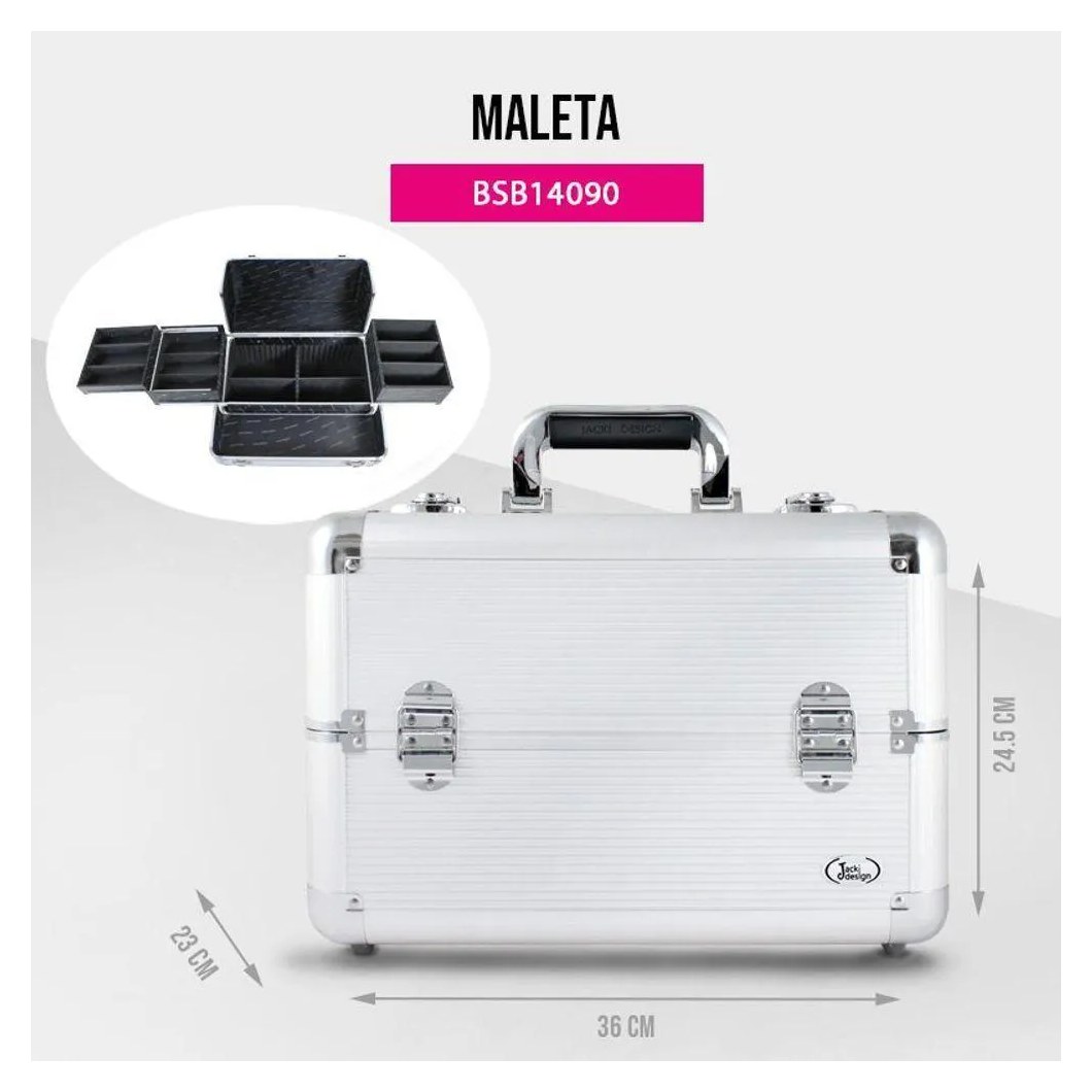 Maleta de Maquiagem Jacki Design - Prata