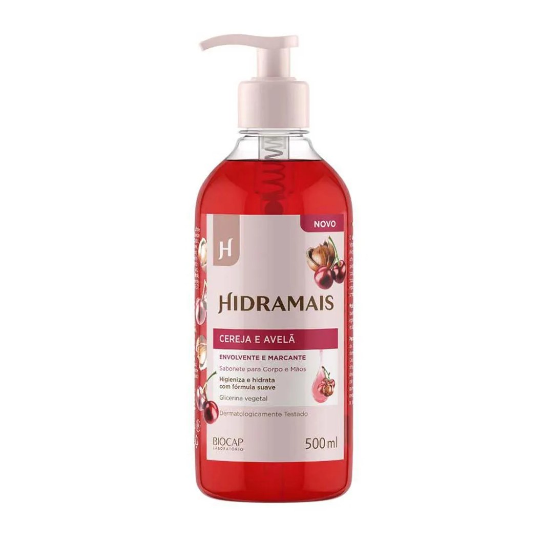 Sabonete Líquido Hidramais para Corpo e Mãos Cereja e Avelã 500ml