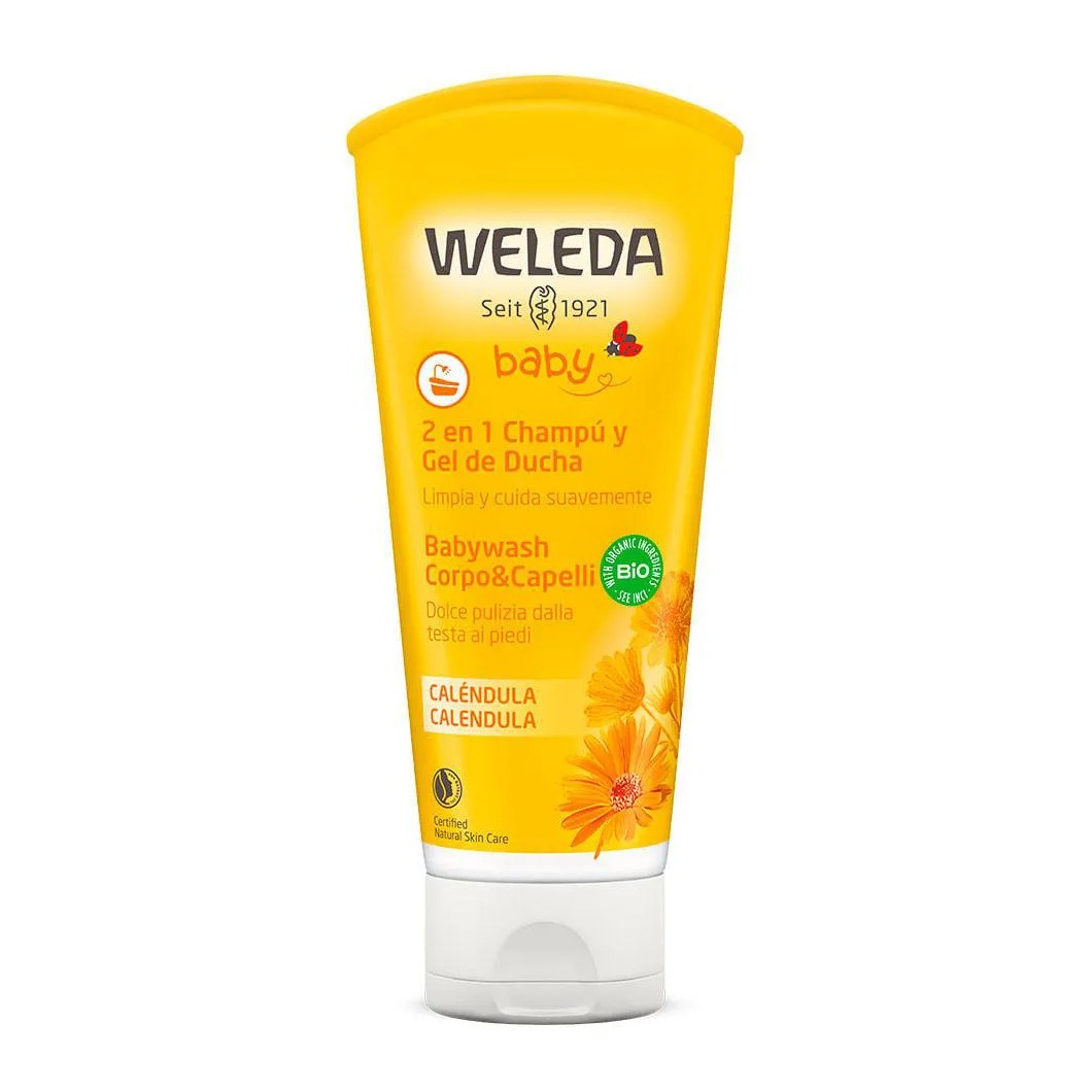 Calêndula Body Wash para o Bebê Weleda - Shampoo e Gel de Banho 200ml
