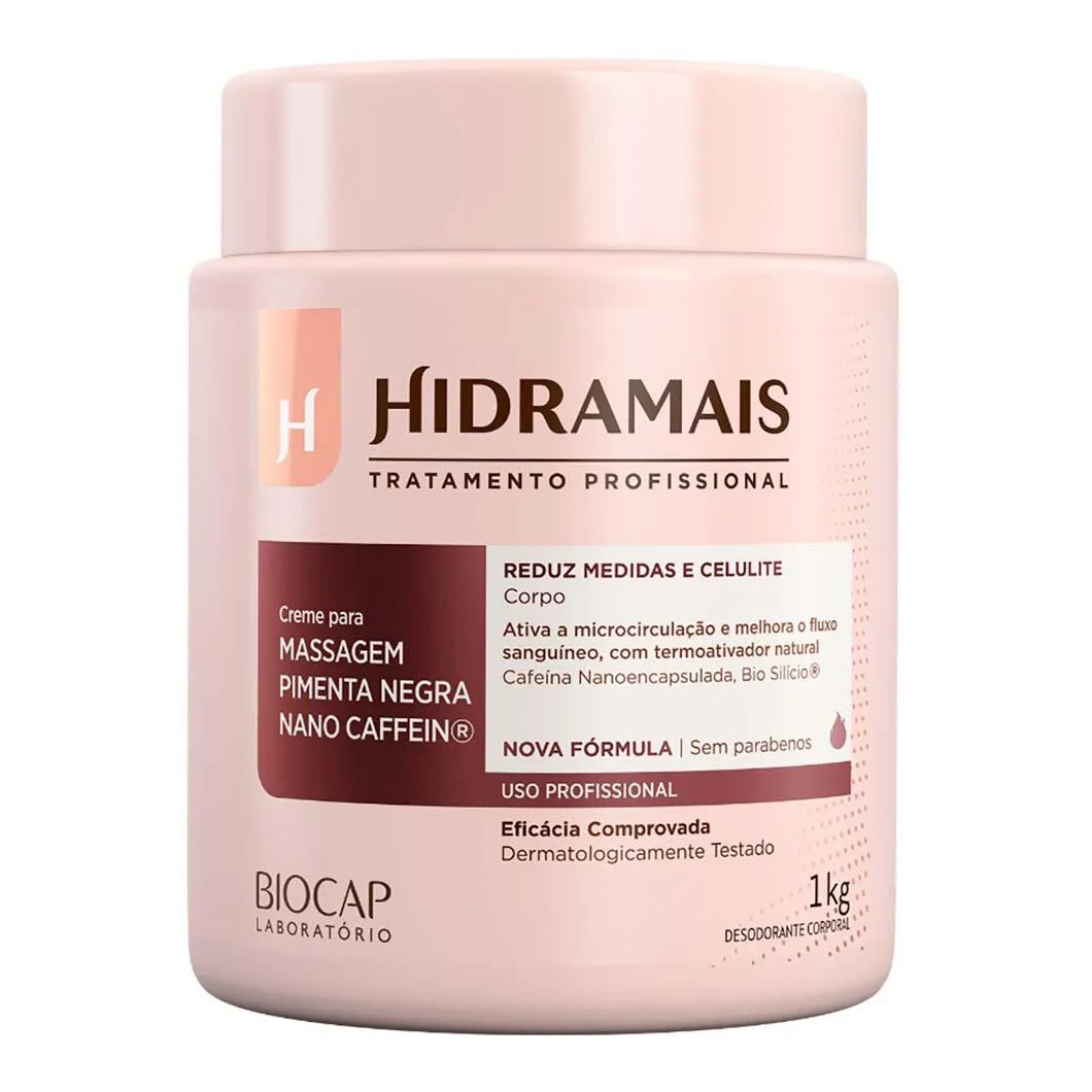 Creme para Massagem Hidramais Pimenta Negra Caffein 1KG