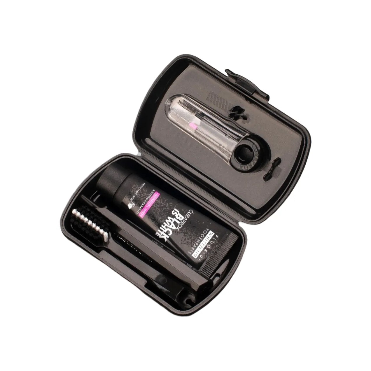 Kit Viagem Curaprox Travel Set Black Is White Escova de Dente + Creme Dental + Escovas Interdentais