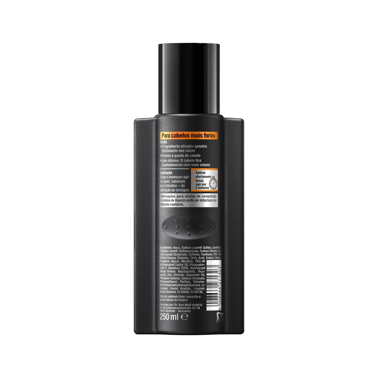 Kit Alpecin Caffeine Shampoo Antiqueda Black Edition 250ml + Tônico Capilar Liquid 200ml