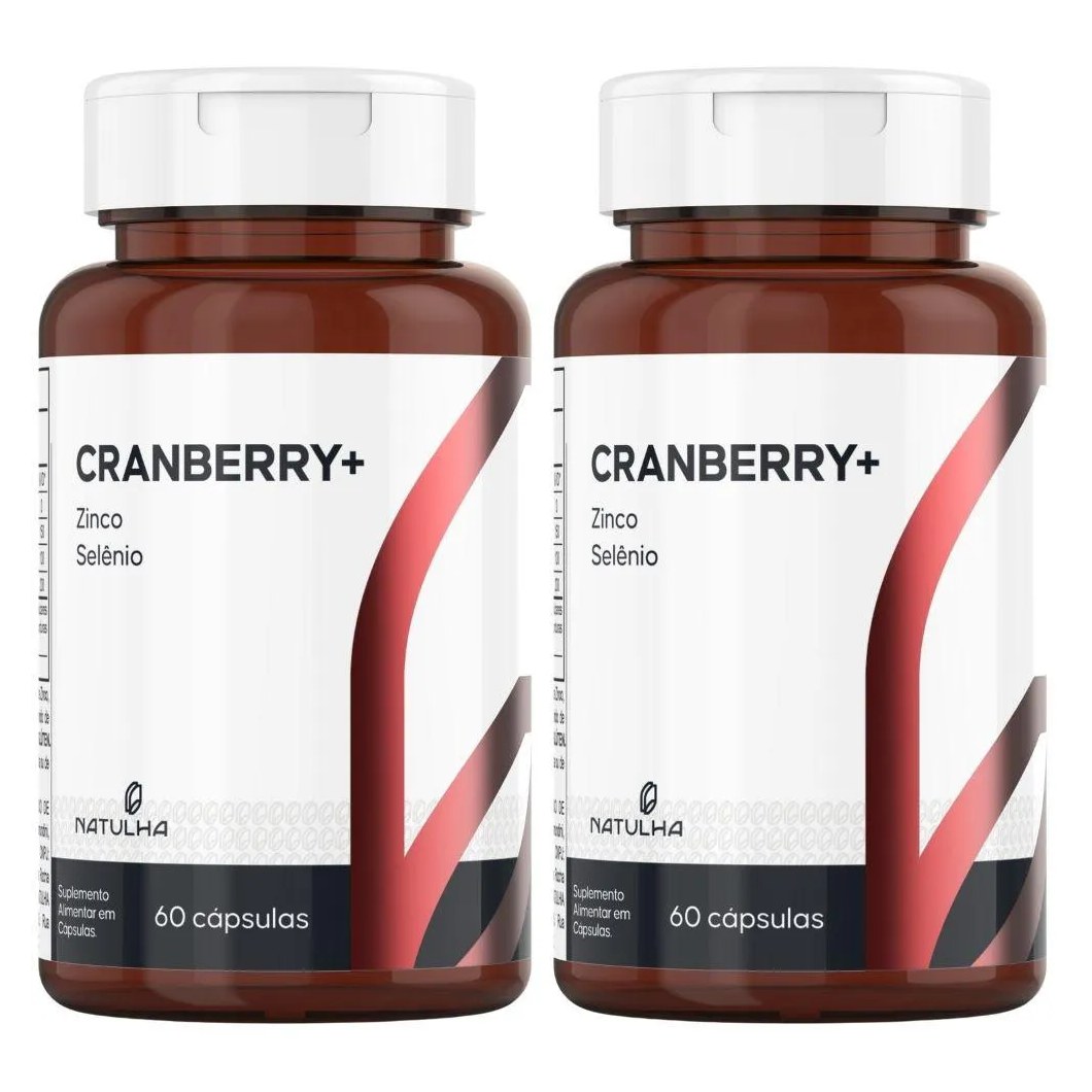 Kit 2X Cranberry com Zinco e Selênio 60 Cápsulas - Natulha