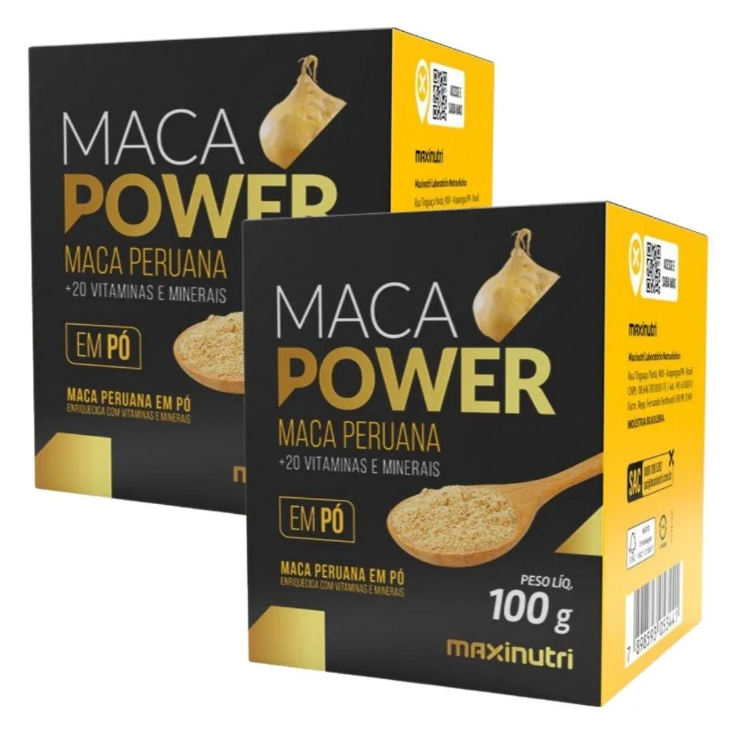 Kit 2X Maca Peruana Power + Vitaminas e Minerais 100G - Maxinutri