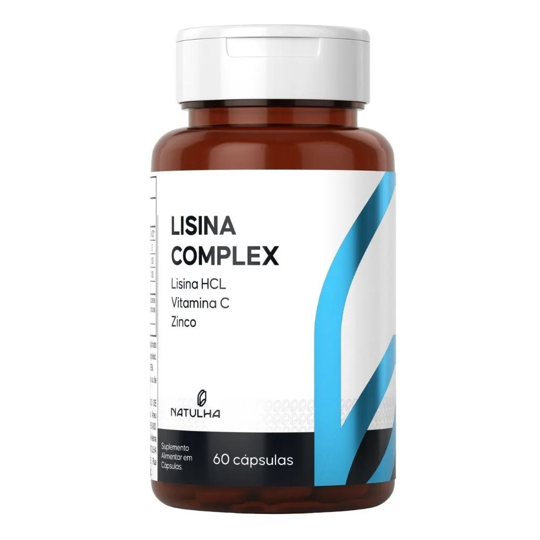 Lisina Complex (Lisina Hcl, Vitamina C e Zinco) 60 Cápsulas - Natulha