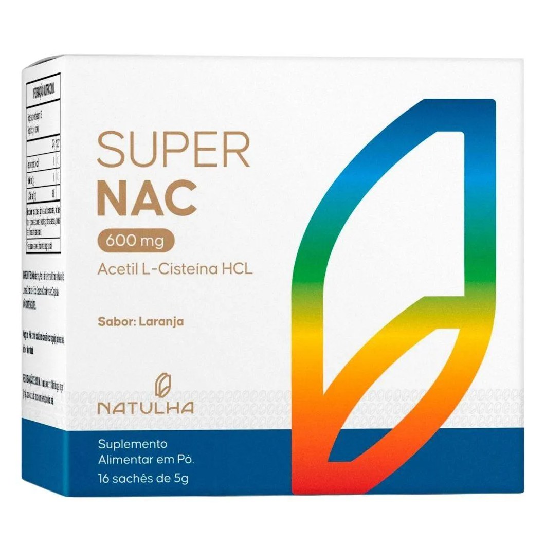 Super Nac (Acetilcisteina Hcl) 600Mg 16 Sachês - Natulha Laranja