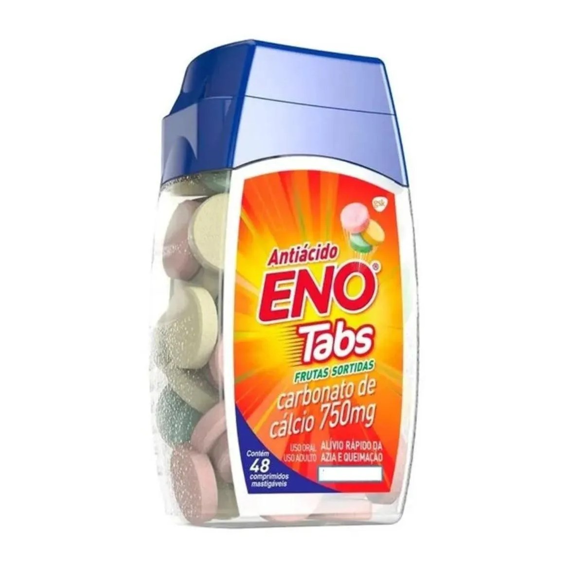 Eno Pastilhas Mastigáveis Sabor Frutas Sortidas - 48 Pastilhas
