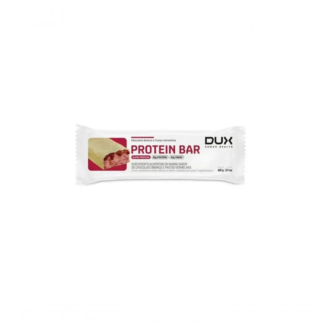 Protein Bar Dux 60G Sabor Chocolate Branco com Frutas Vermelhas