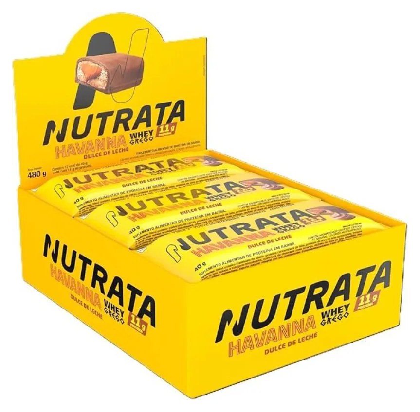Whey Grego Bar Havanna Display 12 Unidades (480G) - Sabor: Doce de Leite Havanna