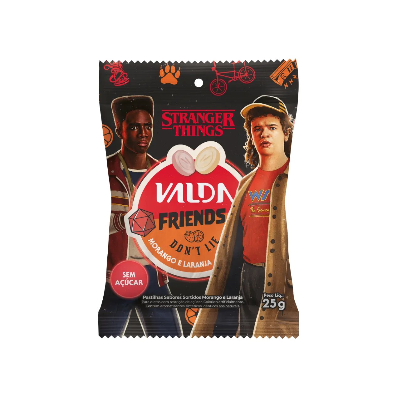 Pastilha Valda Stranger Things Friends Maça e Uva 25g