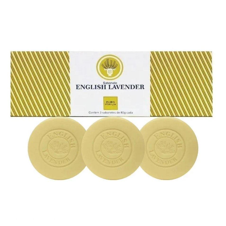 Kit Sabonetes em Barra English Lavender (3 Un de 80G Cada) - Euro Parfum