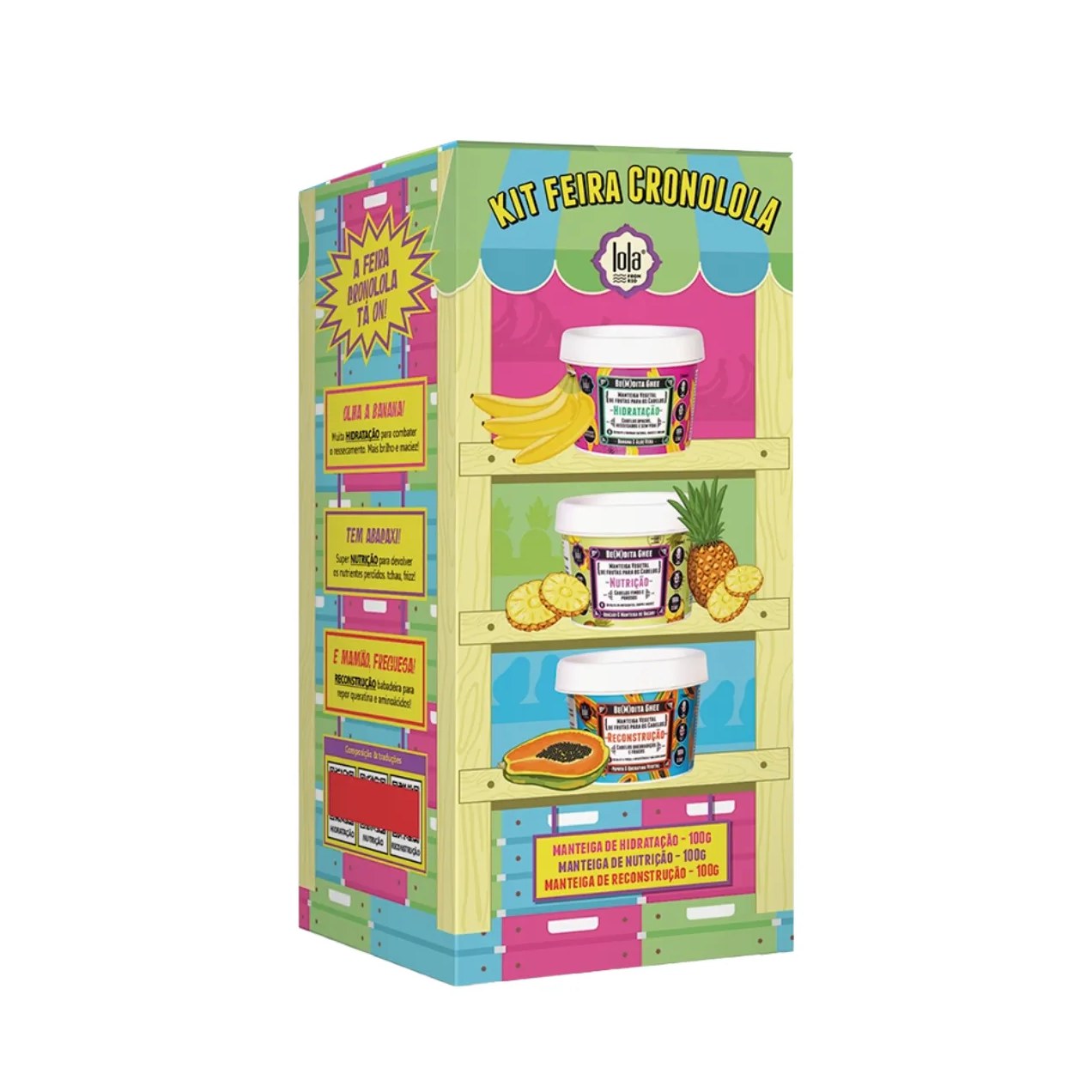 Kit Lola Feira Cronolola Manteiga De Nutrição 100g+ Manteiga De Hidratação 100g+ Manteiga De Reconstrução 100g