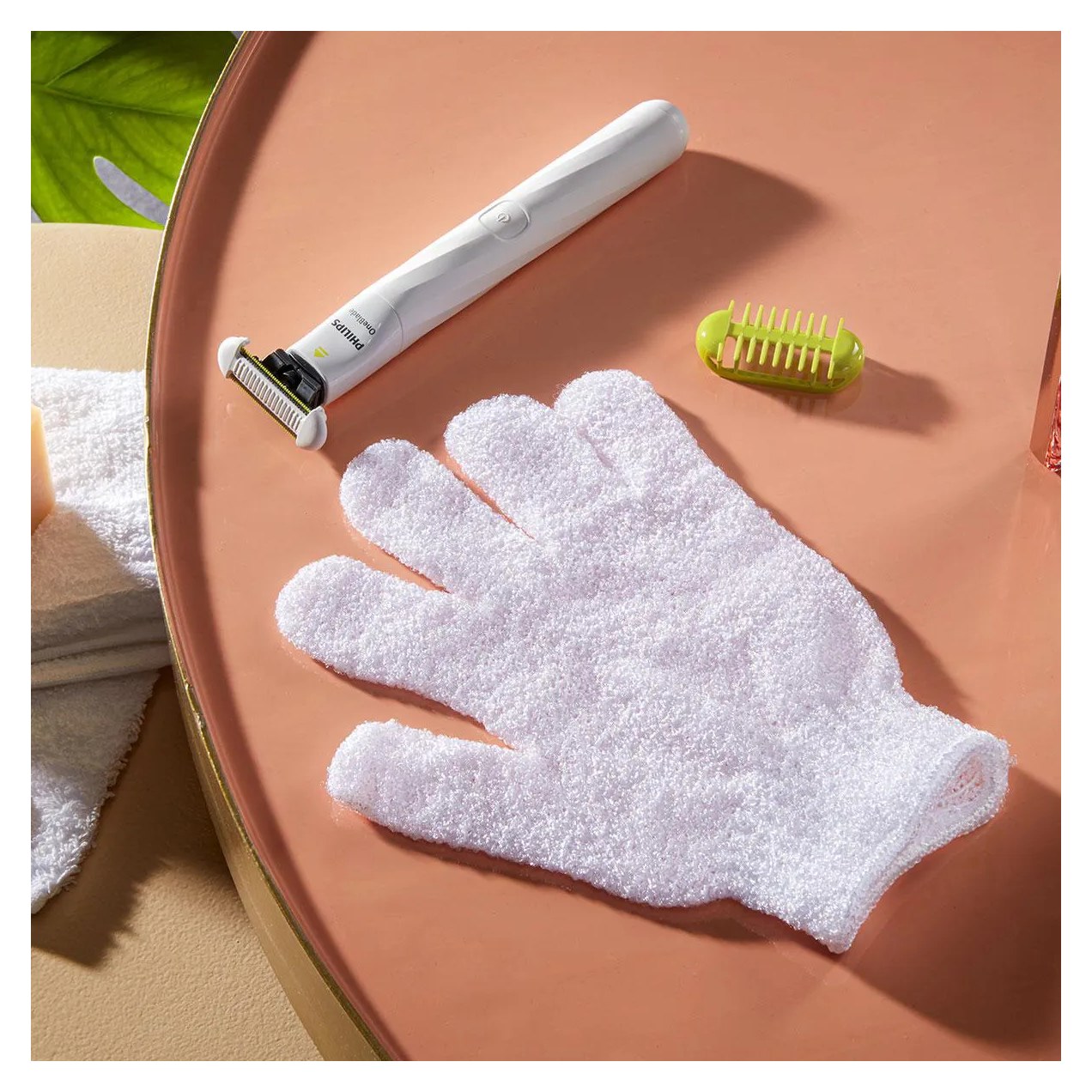 Depilador Philips OneBlade Intimate 1 unidade de lâmina Skin Protect + 1 pente corporal 3mm + 1 luva de esfoliação