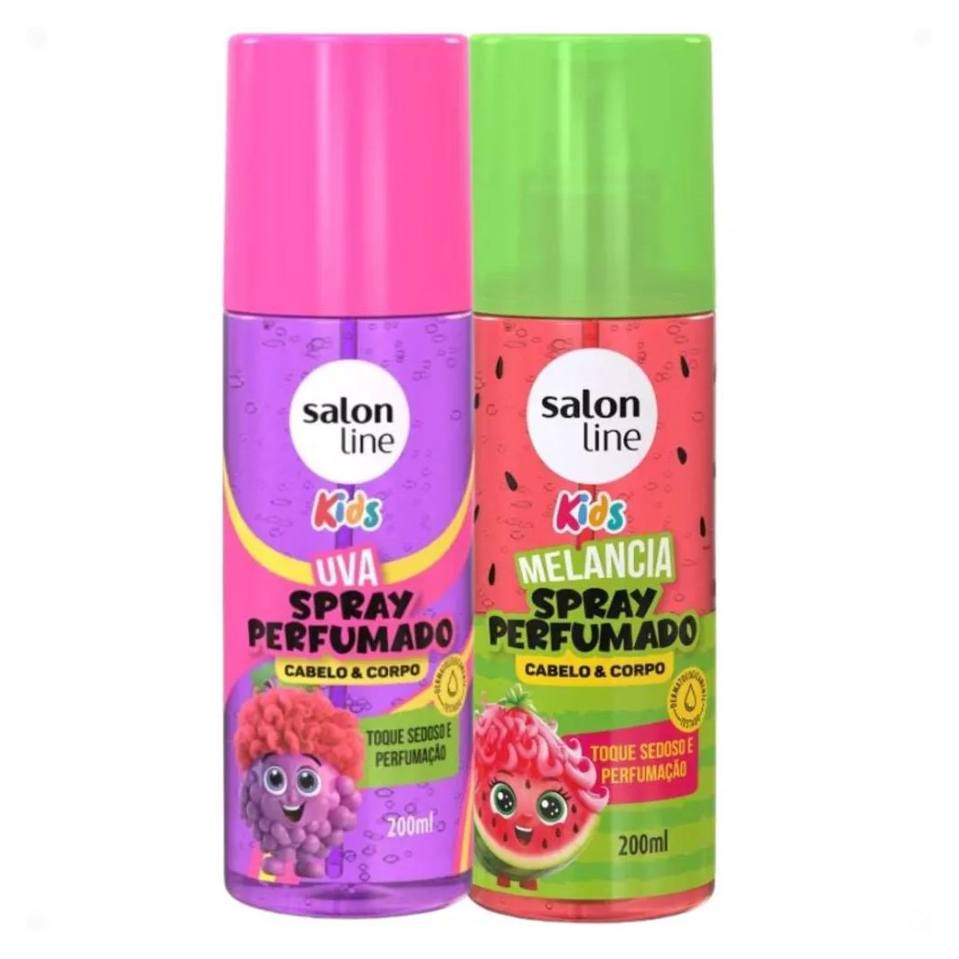 Kit Salon Line Kids Spray Perfumado Cabelo e Corpo: Uva e Melancia 200ml