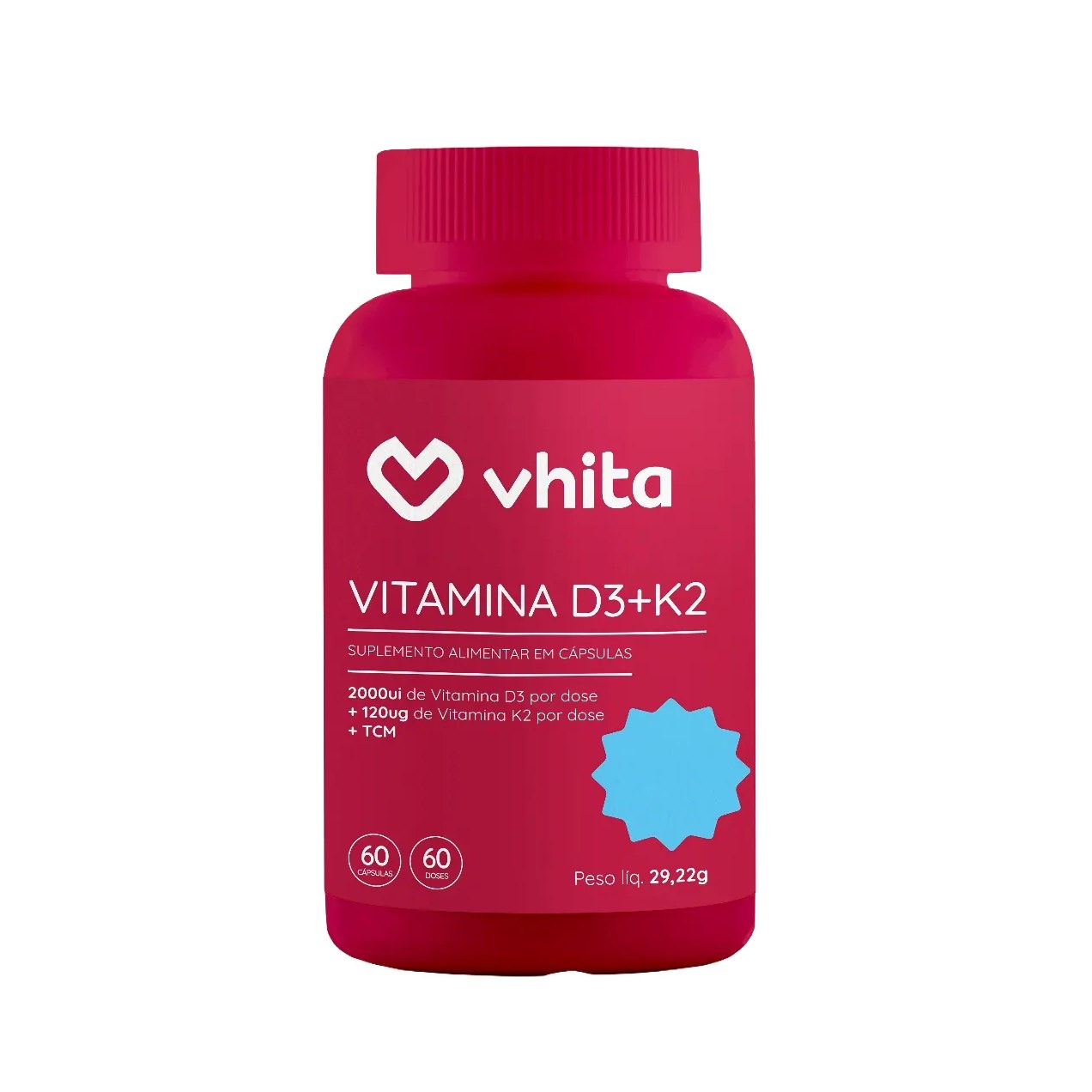Vitamina D3 2000 Ui + K2 Mk7 Vhita 60 cápsulas