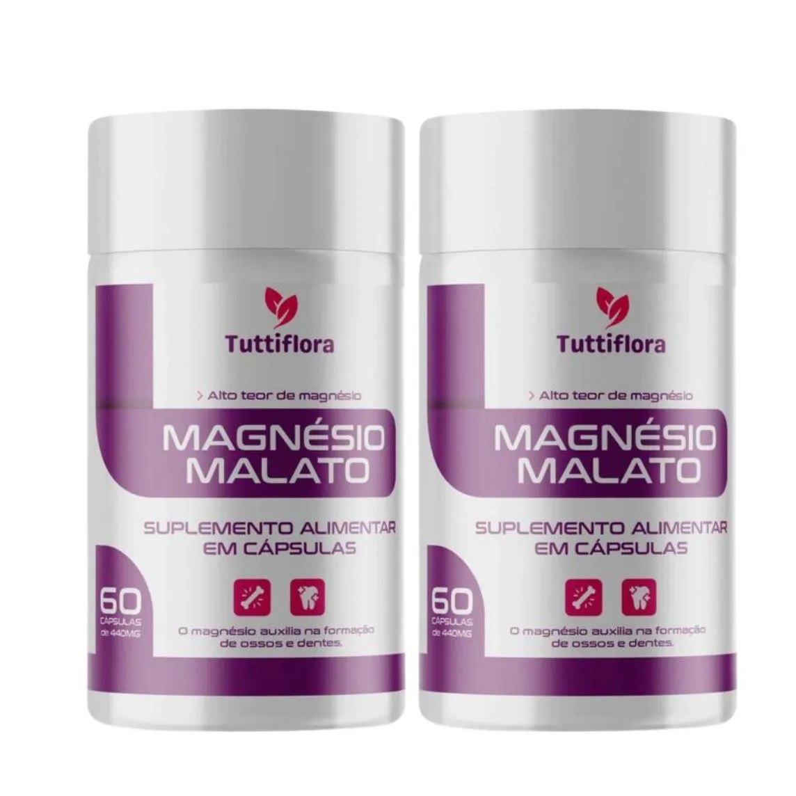 Kit 2x Magnésio Malato 60 Cápsulas Tuttiflora