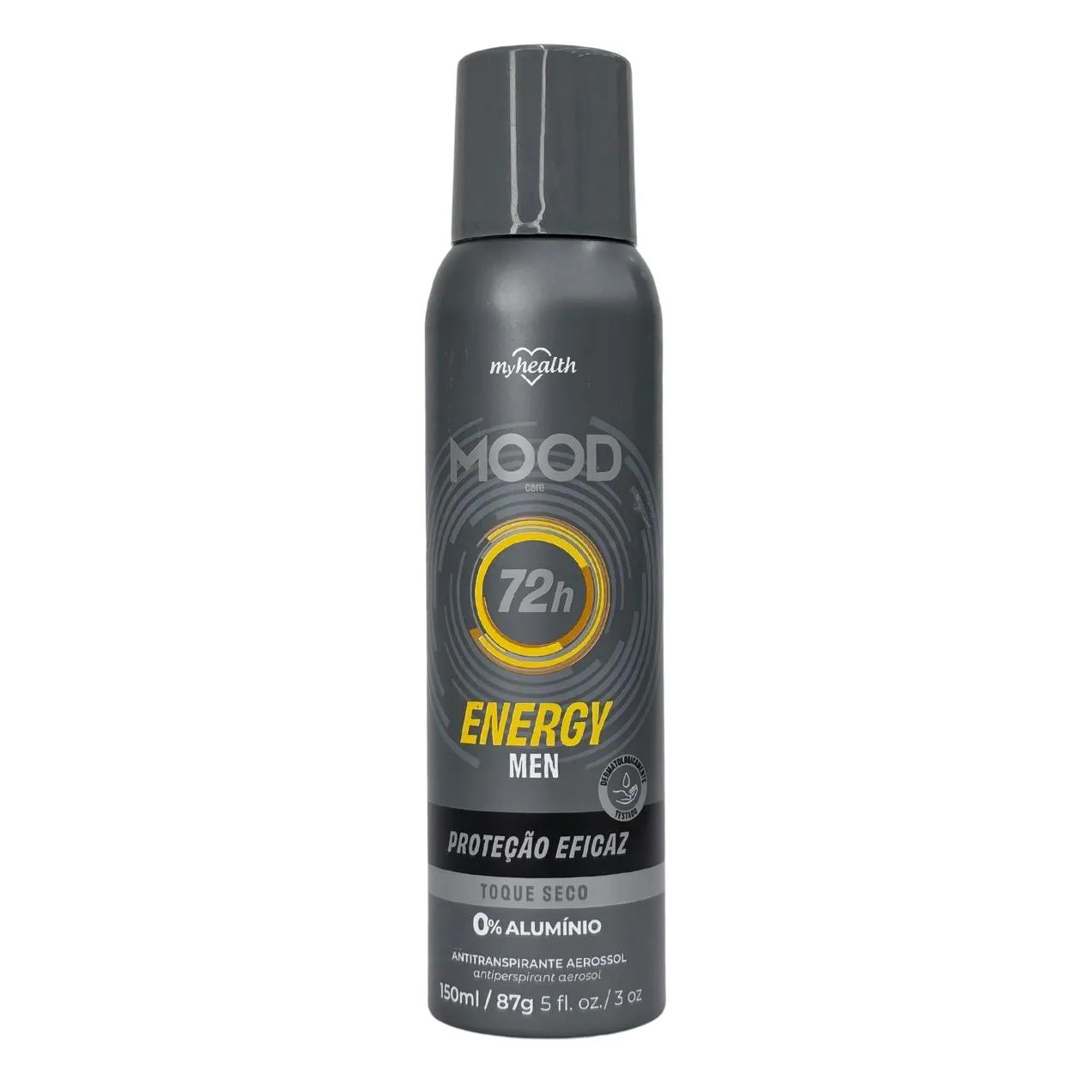 Desodorante Antitranspirante Aerossol sem Alumínio Energy Men Mood Care My Health 150Ml / 87G