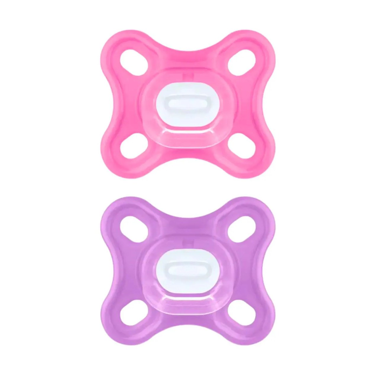 Kit 2 Chupetas Confort 100% Silicone 0-2 Meses Rosa - Mam