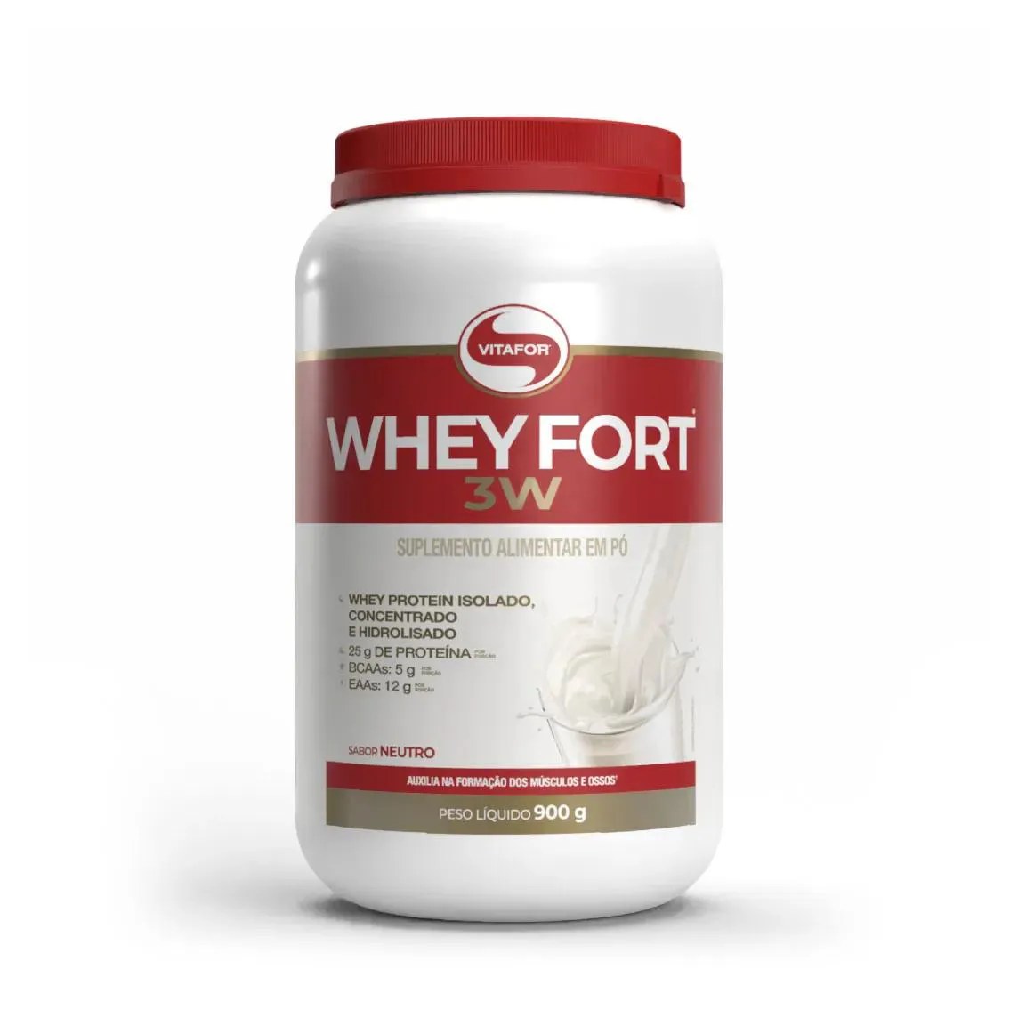 Whey Fort 3W Neutro Vitafor 900G