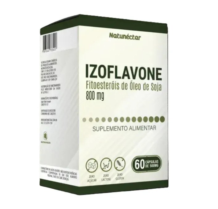Kit Izoflavone Fitoesteróis de Soja Suplemento Alimentar Natunectar 800mg – 2 Unidades (120 Cápsulas)