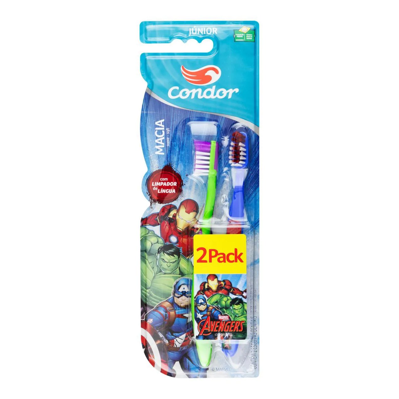 Escova Dental Macia Avengers Júnior Cabeça P - Sortidos