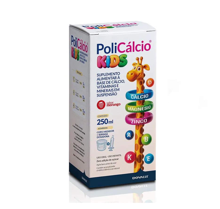 Policálcio® Kids 250 Ml – Suplemento de Cálcio com Vitaminas e Minerais