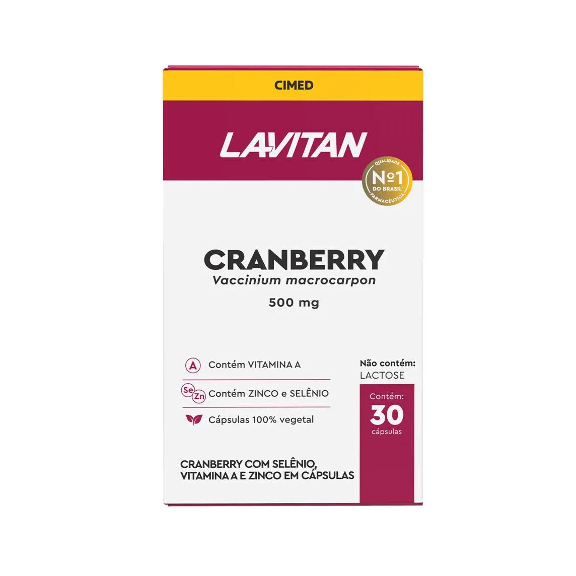 Lavitan Cranberry Suplemento - 30 Caps - Cimed