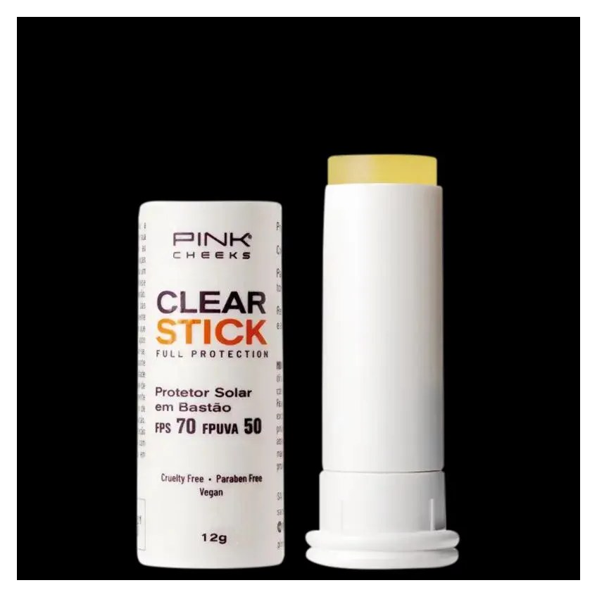 Protetor Solar em Bastão Clear Stick Fps70 Pink Cheeks 12G