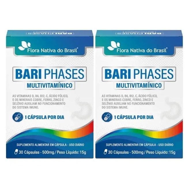 KIT 2X Bari Phases Multivitamínico 30 cápsulas - Flora Nativa