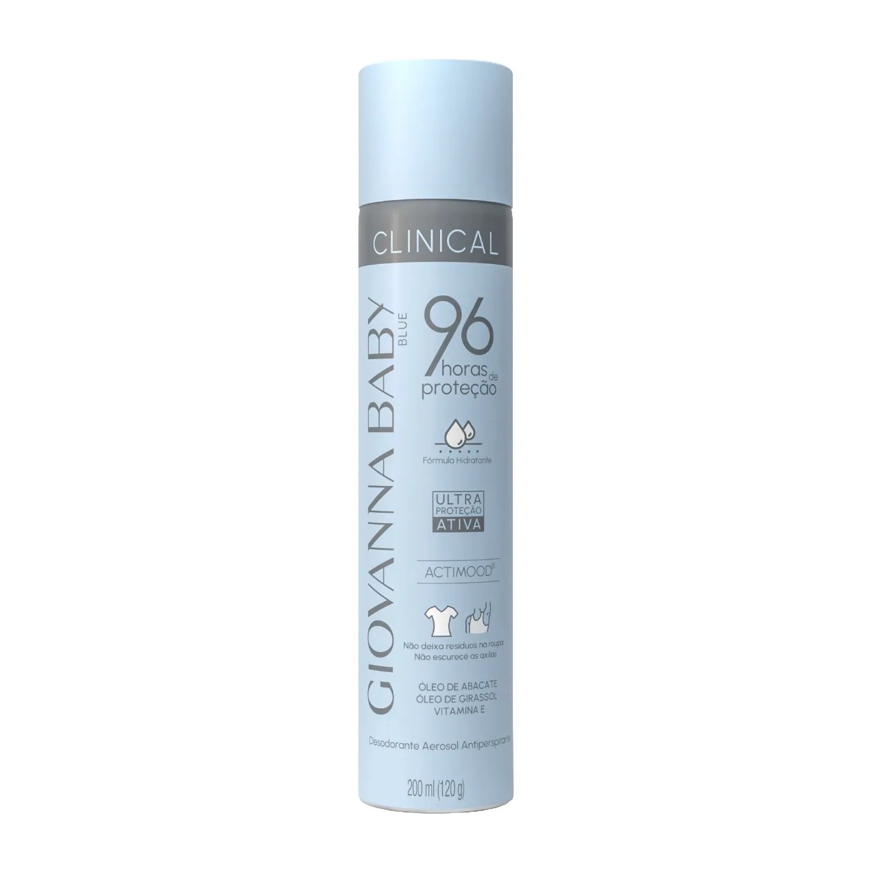 Desodorante Antiperspirante Aerosol Giovanna Baby Clinical Blue 96h Feminino 200ml