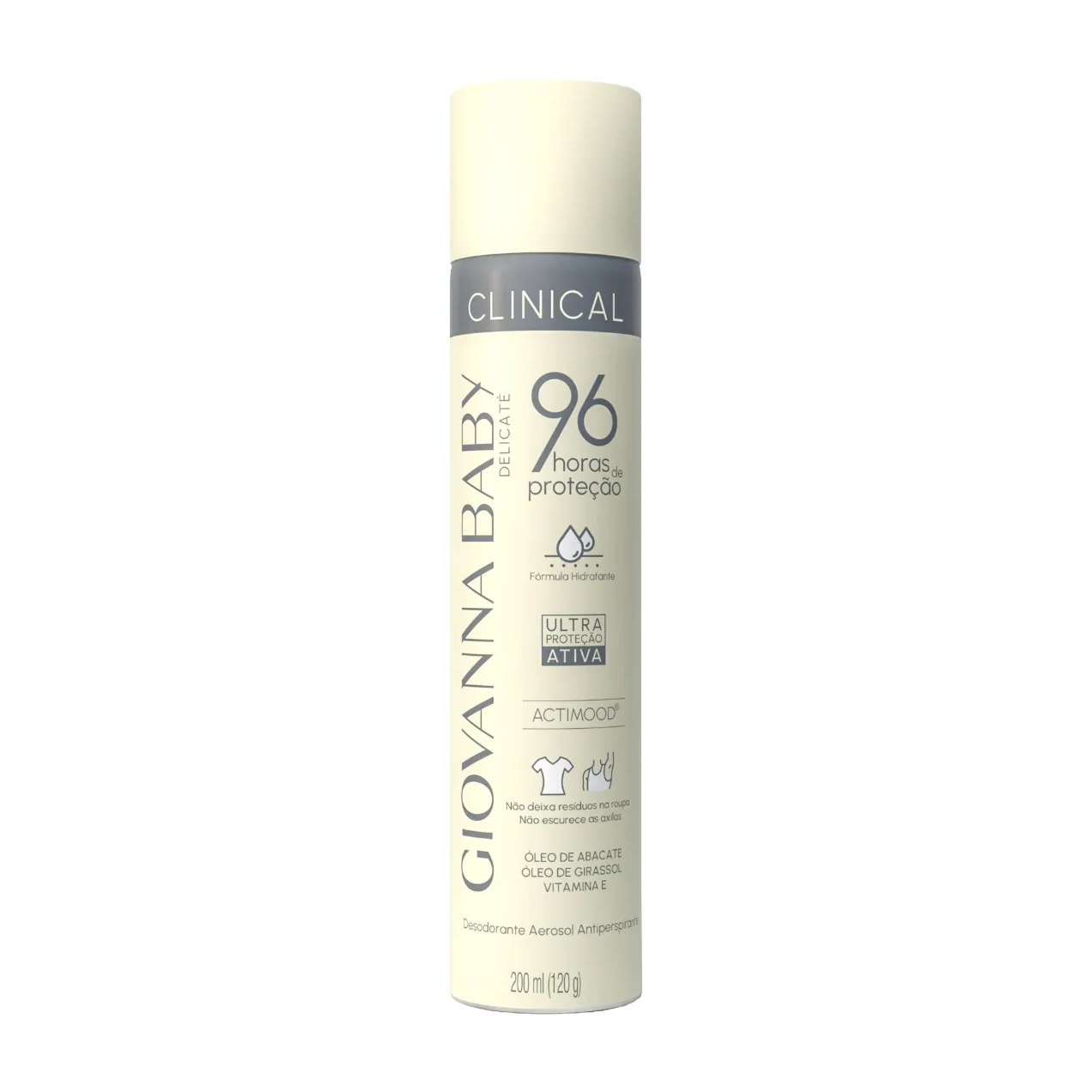 Desodorante Antiperspirante Aerosol Giovanna Baby Clinical Delicate 96h Feminino 200ml