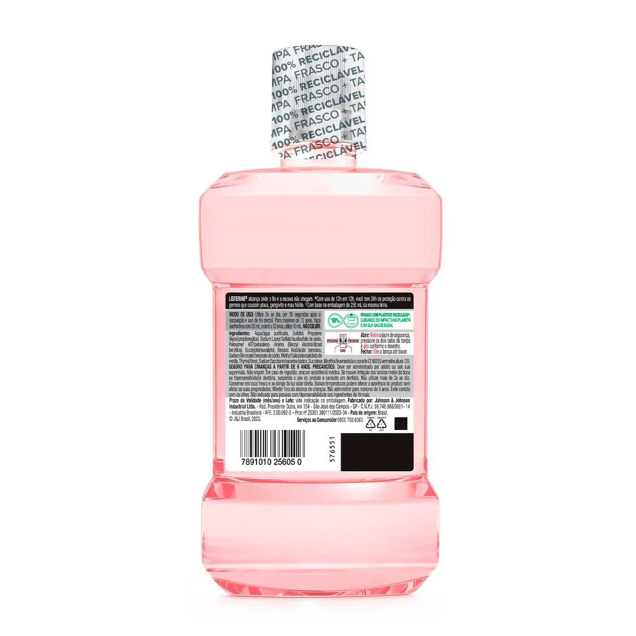 Enxaguante Bucal Sem Álcool Listerine Melancia & Hortelã 500ml