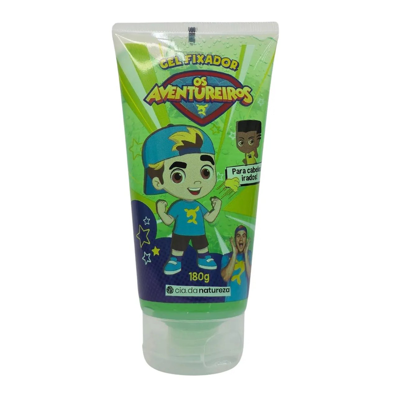 Gel Fixador para Cabelos Irados! Extrato de Kiwi e Maça os Aventureiros Luccas Neto Cia. da Natureza 180G