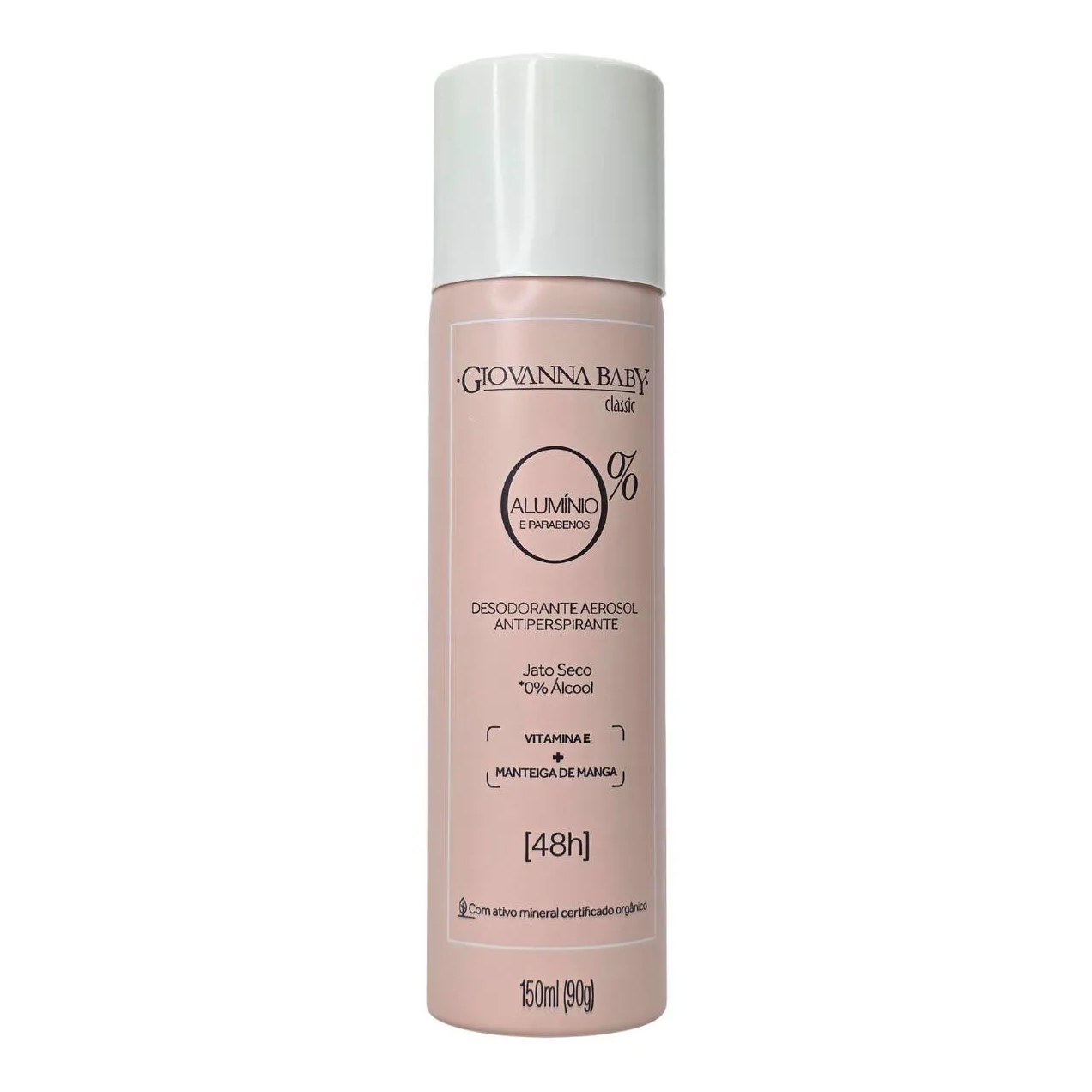 Desodorante Aerossol 0% Alumínio Classic 48H Vegano Giovanna Baby 150Ml / 90G