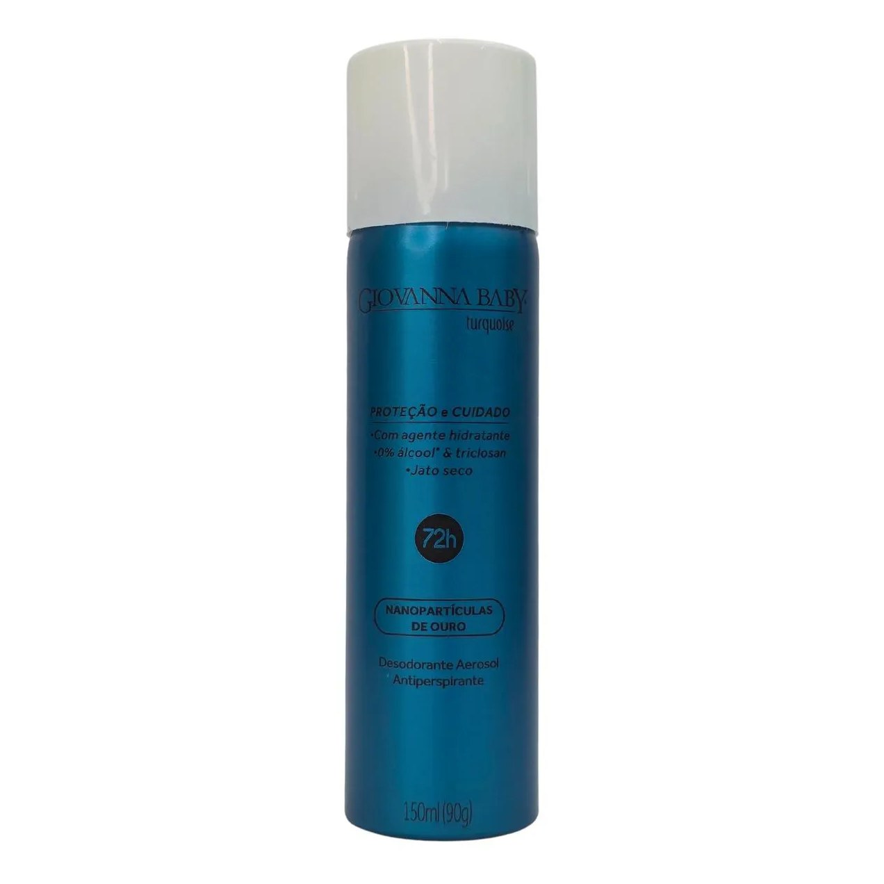 Desodorante Aerossol Nanopartículas de Ouro Turquoise 72H Vegano Giovanna Baby 150Ml / 90G