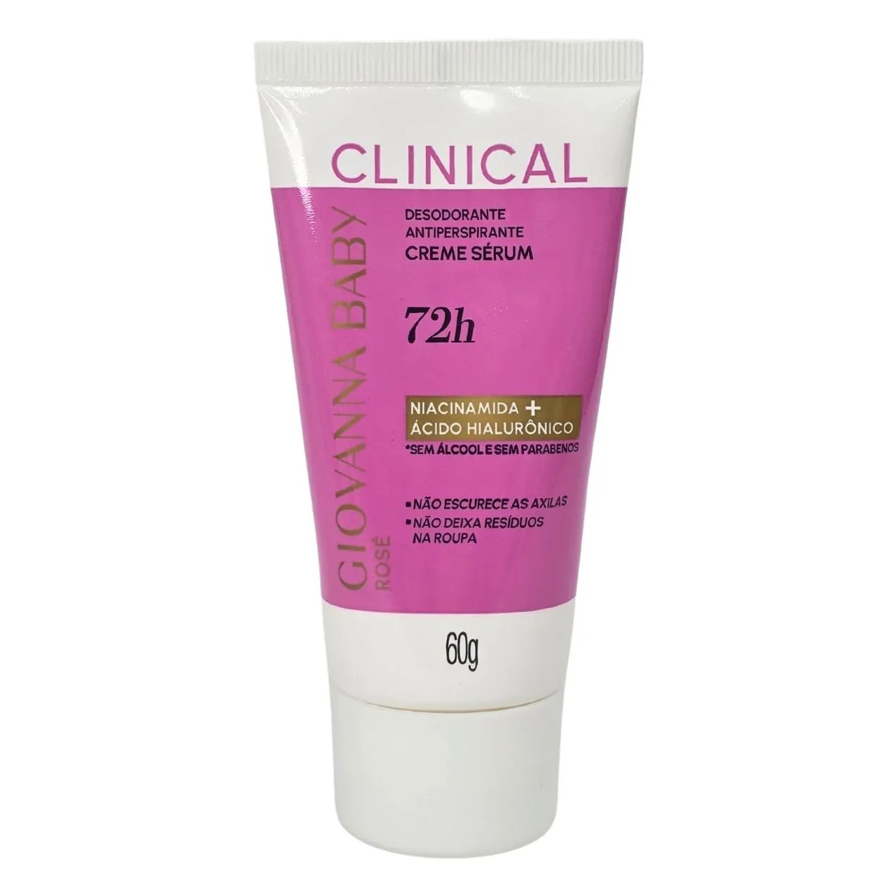 Desodorante Creme Sérum Bisnaga Rosé Clinical 72H Vegano Giovanna Baby 60G