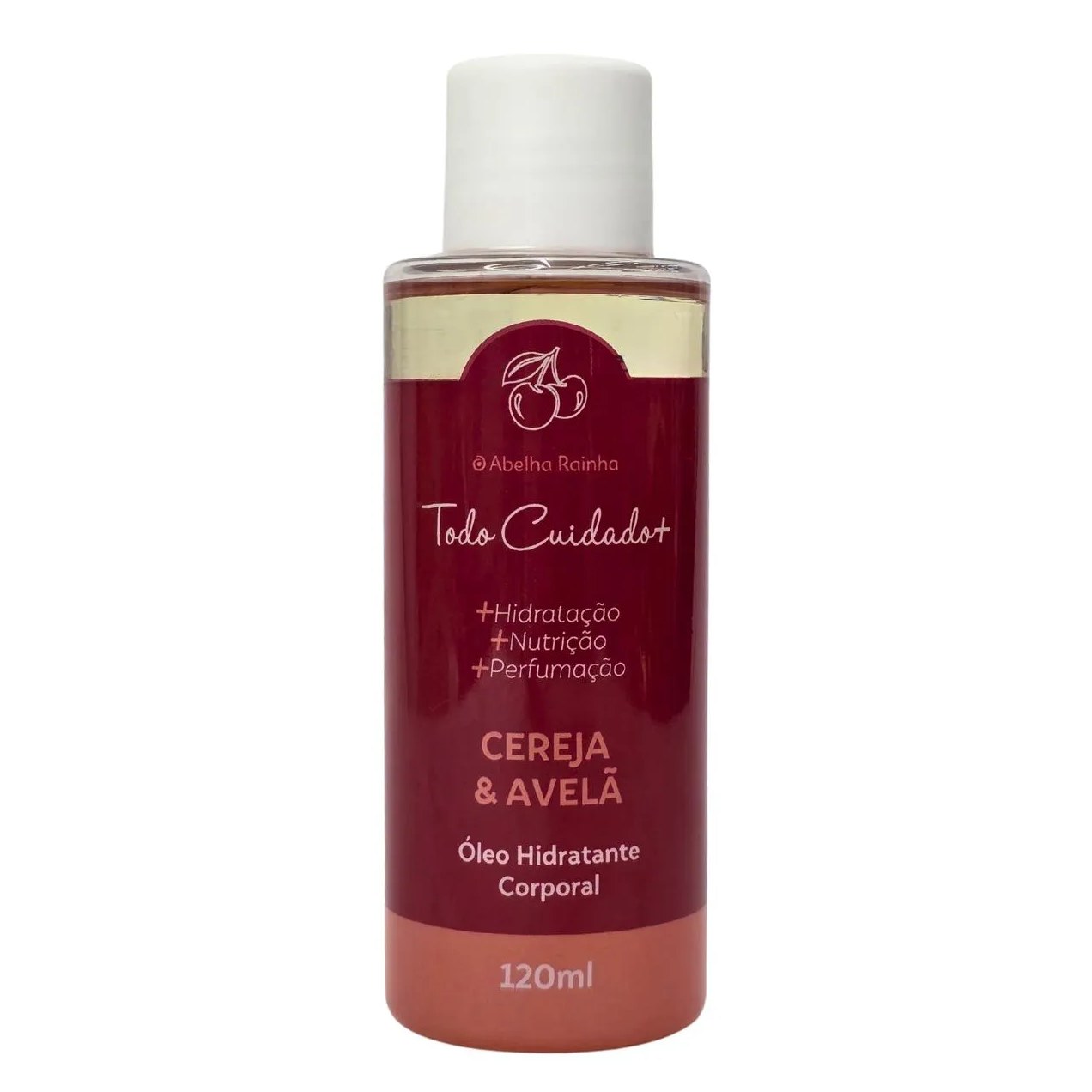 Óleo Hidratante Corporal Cereja e Avelã Todo Cuidado Mais Abelha Rainha 120Ml