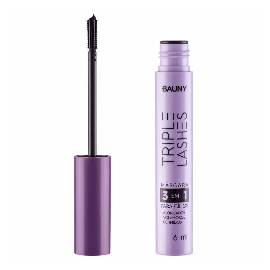 Máscara de Cílios Volume e Alongamento Bauny Triple Lashes 6Ml Preta