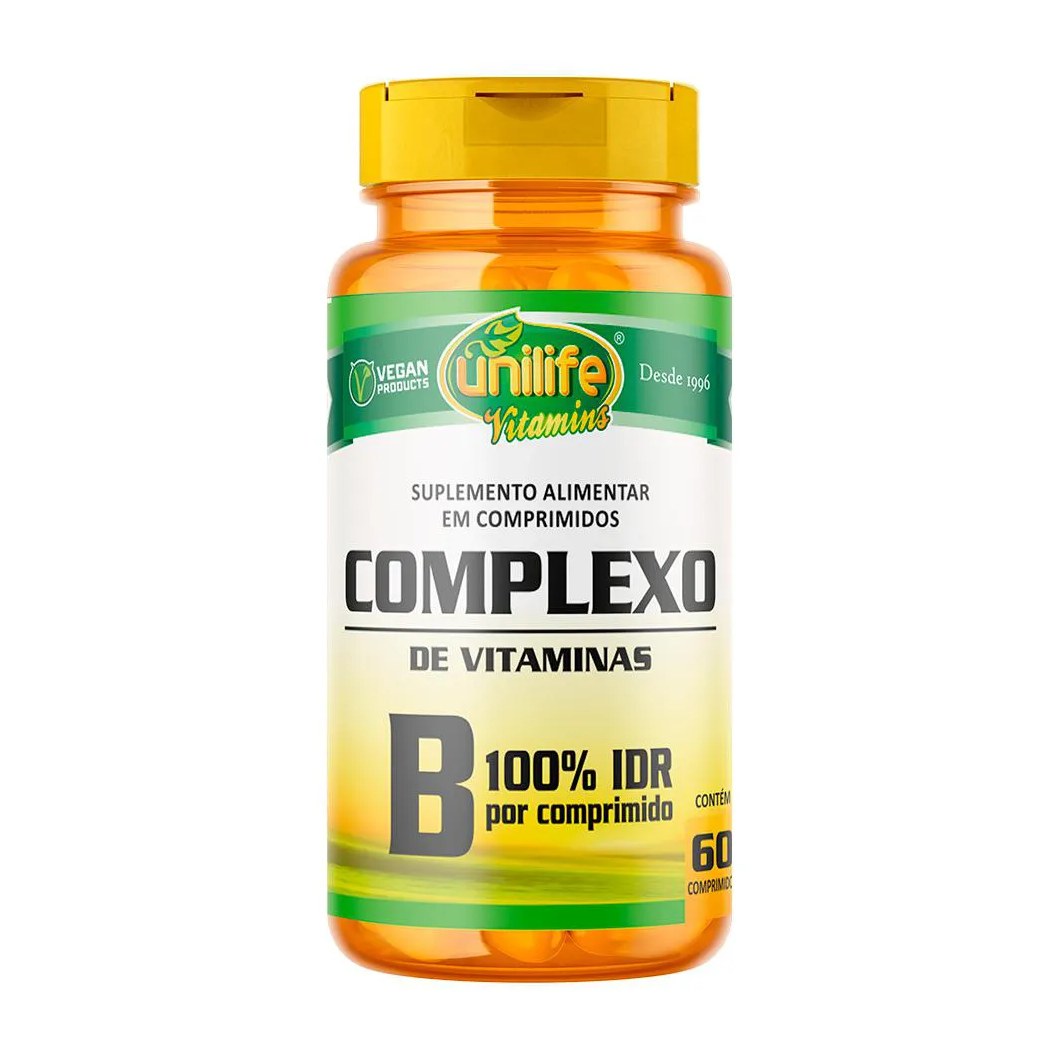 Unilife Vitaminas do Complexo B (B1, B2, B3, B5, B6, B7, B9 e B12) - 60 Comprimidos 20290