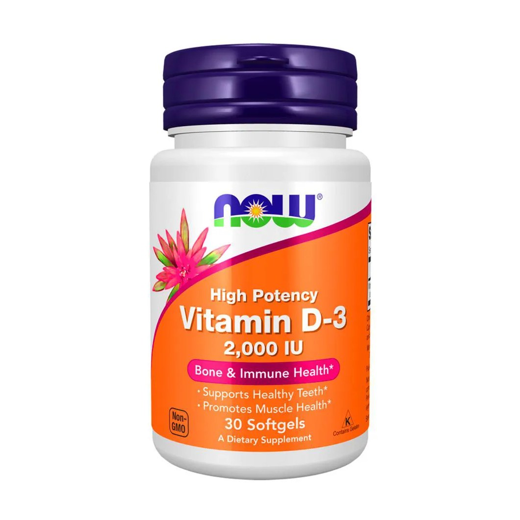 Vitamina D-3 2000Iu Now Foods 30 Caps Softgels - no Brasil