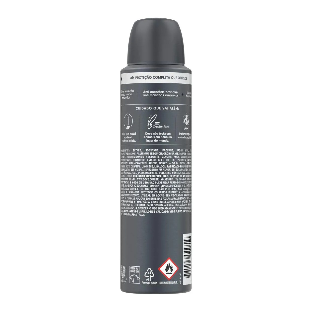 Desodorante Antitranspirante Aerosol Dove Men +Care Invisible Dry 72h 150ml
