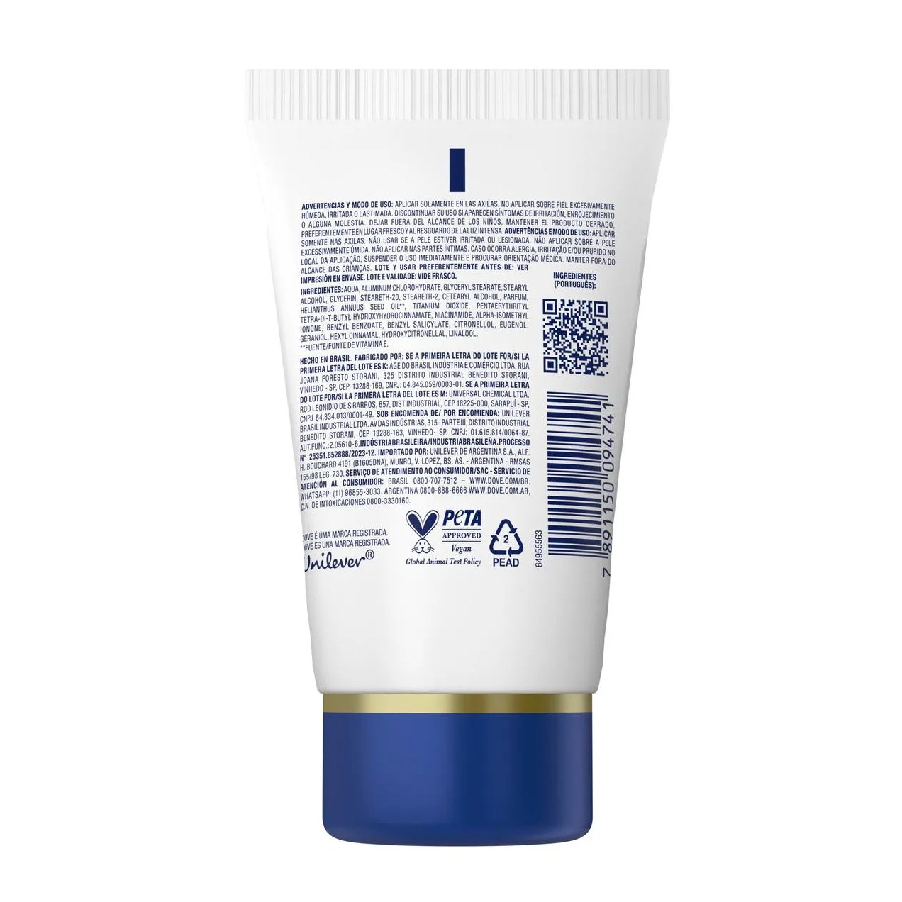 Desodorante Antitranspirante Creme Dove Creme Sérum Reparação Diária Feminino 48h 50g